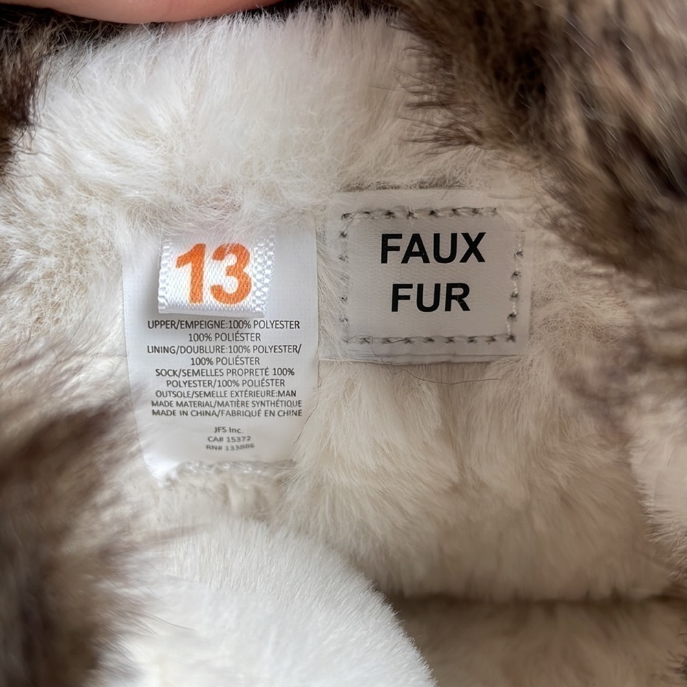 Girls sz13 Joe Fresh Faux fur boots NWOT medium brown - Picture 7 of 7
